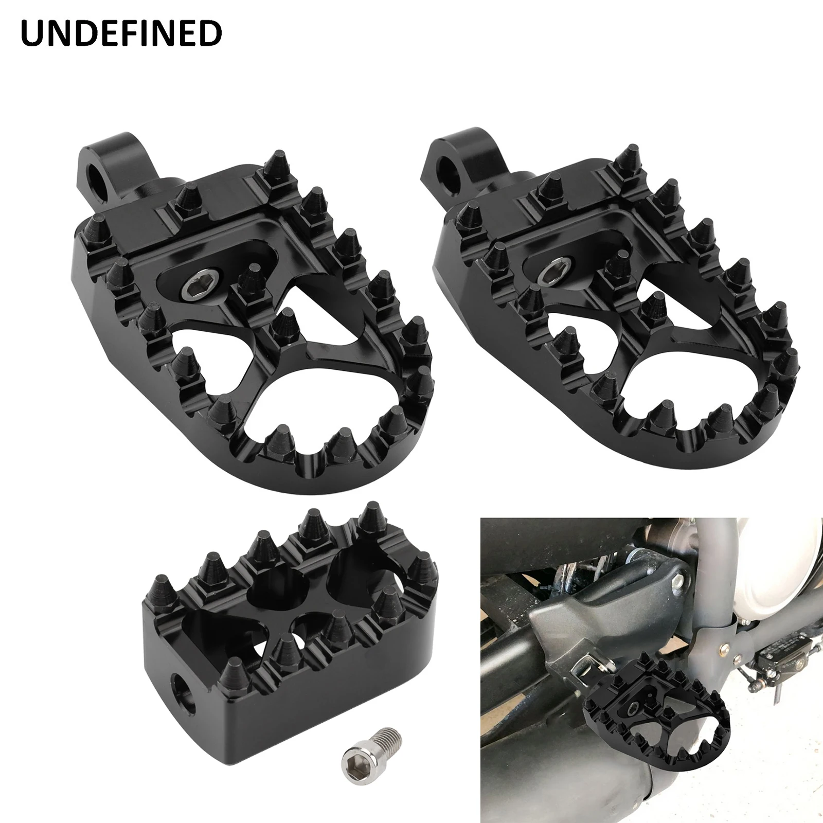 Wide Foot Pegs Black Spike MX Footrest Pedals Gear Shifter Pegs for Harl... - $26.63+