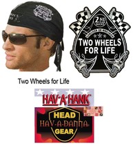 Two Wheels For Life Lined Do Doo Rag Fitted Tied Bandana Hav-A-Danna Skull Cap - £10.21 GBP