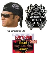 TWO WHEELS FOR LIFE LINED DO DOO RAG FITTED Tied BANDANA Hav-A-Danna Sku... - $12.99