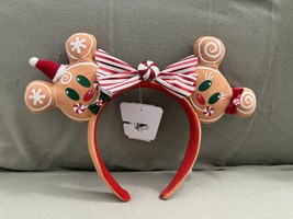 Disney Parks Gingerbread Mickey Minnie Mouse Christmas Ear Headband NEW image 1