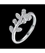 1.00Ct Round Cubic Zirconia 925 Sterling Silver Leaf Shape Wedding Brida... - $1,960.87 MXN