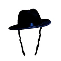 Dress Up America Fedora Hat with Side locks (Black)  - £17.64 GBP