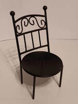 Wrought Iron Metal Chair Candle Holder Black Freestanding Decorative Fol... - $343.56 MXN