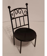 Wrought Iron Metal Chair Candle Holder Black Freestanding Decorative Fol... - $345.54 MXN