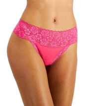 $15 Jenni Women&#39;s Lace-Trim Thong Underwear Pink Size XXXL - $7.92