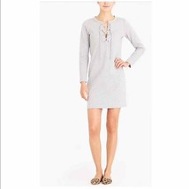 J. Crew Mercantile Lace Up Jersey Knit Dress in Grey Size M T Shirt Dress - £15.04 GBP