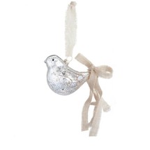 Silvestri Demdaco Ornament Silver Bird Jute Tail Christmas  Hanging Tags - £8.34 GBP