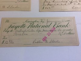 Vintage 1905 To 1914 Fayette  National Bank Checks Vintage Ephemera Lexington Ky - £14.68 GBP