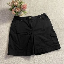 Karen Scott Petite Shorts, size 10P, Black, Cotton Blend, Mid Rise - £14.96 GBP