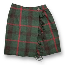 Vintage Ralph Lauren Country Plaid Wrap Wool Skirt Green Sz 4 Measures 2... - $123.74