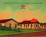 Washington Courts Motel Hwy 90 San Antonio Texas Tx Unp Lino Cartolina N... - £9.78 GBP