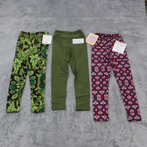 LulaRoe Pants Girls S Multicolor Floral Elastic Waist Pull On Set of 3 Leggings - £17.51 GBP