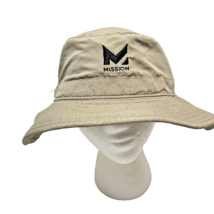 Mission Cooling Bucket Khaki Sun Hat Wide Brim Adjustable Chin Strap Unisex - $11.66