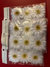 Lot Of Faux 18 White Craft Floral Accent Wedding Shower Scrapbook Flowers - £10.29 GBP