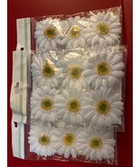 Lot Of Faux 18 White Craft Floral Accent Wedding Shower Scrapbook Flowers - £10.19 GBP