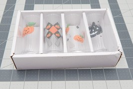 Gibson Home Halloween Shot Glass Set Of 4 Pumpkin 2 OZ Orange Black - £11.94 GBP