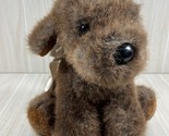Dakin 1986 Misty vintage plush brown puppy dog stuffed animal ribbon bow - $7.27
