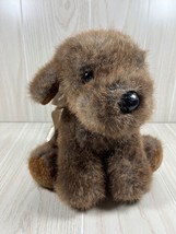 Dakin 1986 Misty vintage plush brown puppy dog stuffed animal ribbon bow - £5.71 GBP