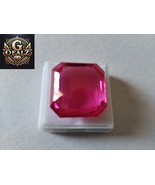 SYNTHETIC RED RUBY 50 CT SQUARE CUT TRANSPARENT  CERTIFIED GAPM-2024-128... - $1,034.52 CAD