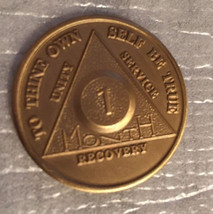 Set of 2 Alcoholics Anonymous 30 Day Recovery Coin Chip Medallion Token AA Days - £4.51 GBP