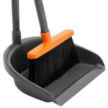 Stainless Steel Long Handle Broom &amp; Ergonomic Dustpan Combo for Easy Cle... - $42.52