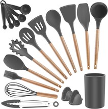 19 Pcs Silicone Cooking Utensils Set + Holder Non Toxic Heat Resistant N... - $41.97