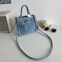 Denim Jeans Shoulder Crossbody Bag Girl Fashion Design Totes For Women Casual La - $36.95