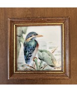 Nancy Gan Art Tile in Frame Kingfisher Bird Wildlife Decor 5”x5” Singapo... - $24.41 CAD
