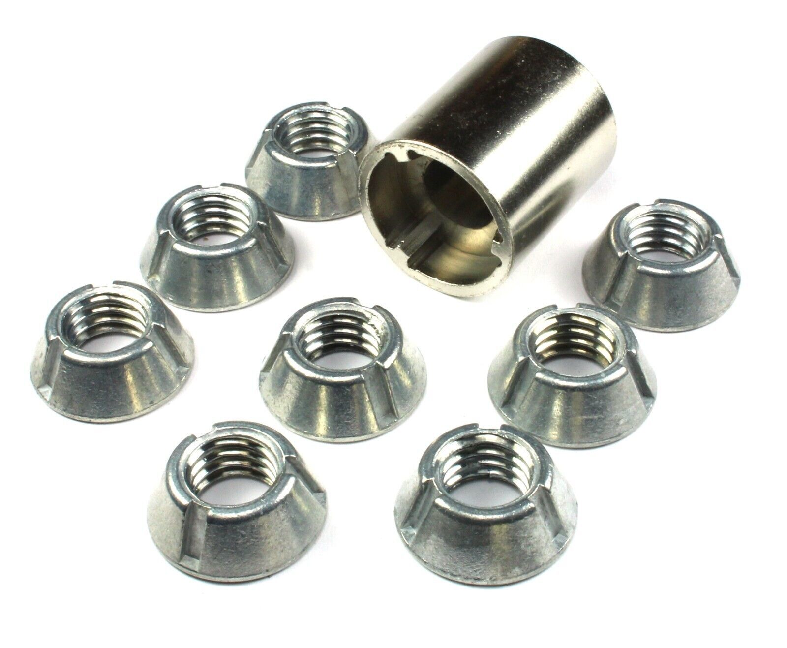 Socket + 8pc 5/16-18 Tri-Groove Tamper Proof Security Nuts Tool, Zamak5.... - $48.75
