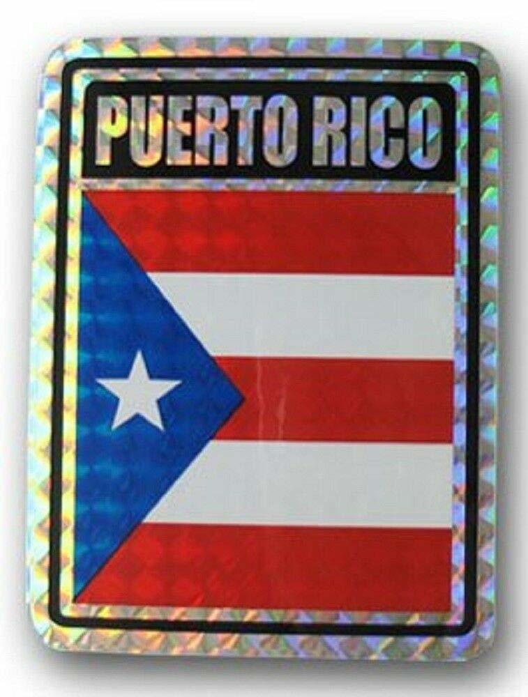 Puerto Rico Country Flag Reflective Decal Bumper Sticker - $2.88