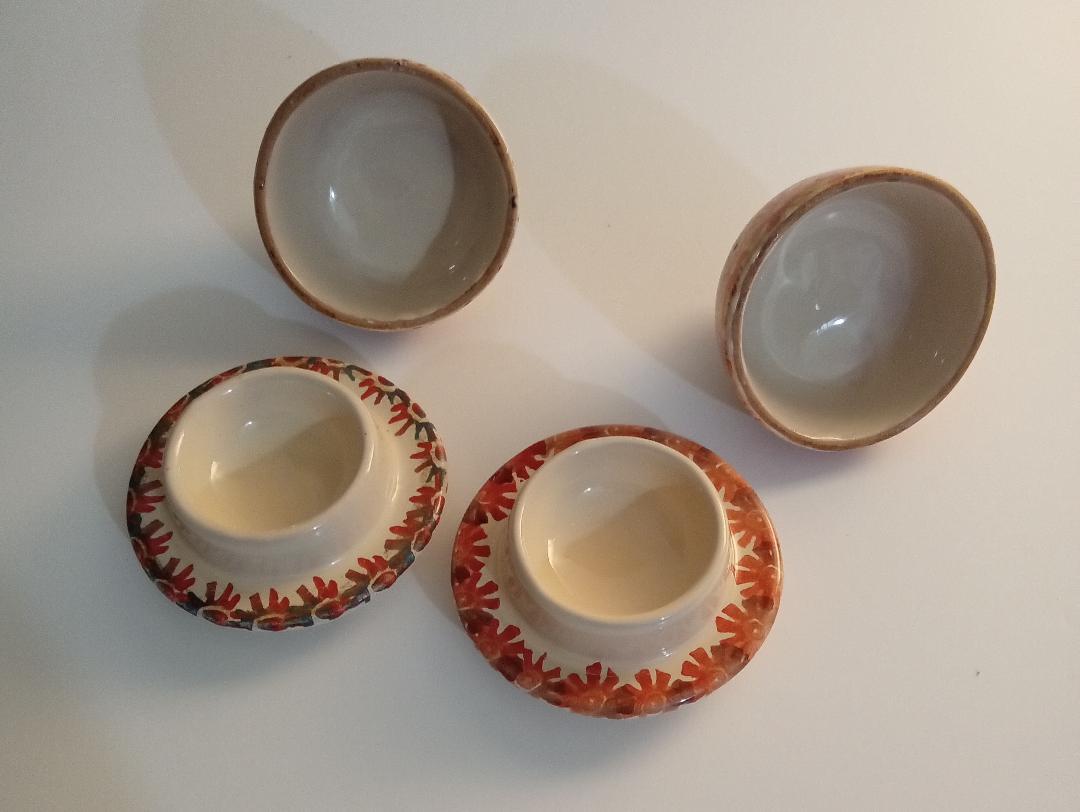 Image 4 of Italian Pair of Lady Salt Cellars Table Top Decor Handmade In Italy Hand painted