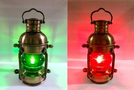 Lantern Electric Red/Green Lamp Decorative Hanging Lantern Marine Ship S... - £171.34 GBP