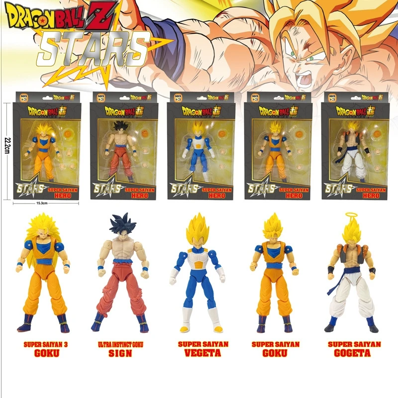 New Anime Dragon Ball Super Saiyan Hero Stars Son Goku Vegete Action Figure - $19.06+