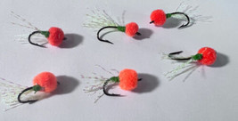 2023  Salmon/Steelhead, Neon Orange Egg WetFly , Size 4 &amp; 8 Per (( 6 )) - £6.55 GBP