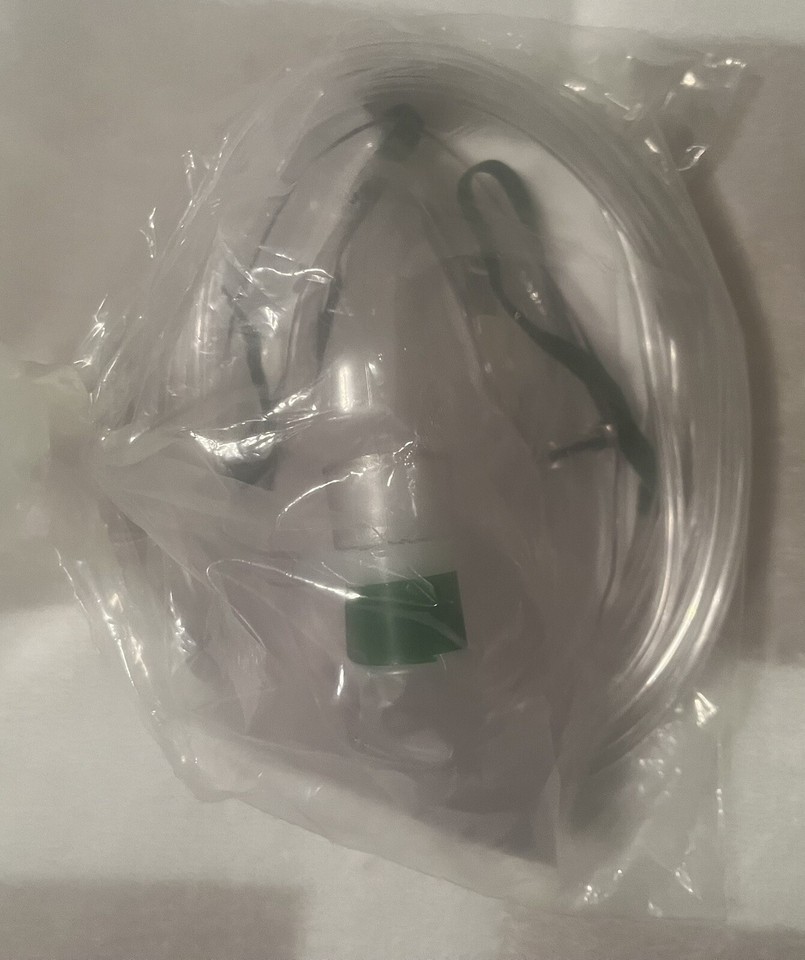 Non-Rebreathing O2 Mask Adult w/ Safety Vent 7&#39; Tubing Hudson RCI  Oxygen - $20.00