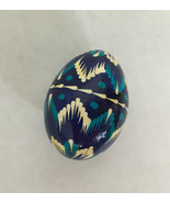 Vintage small blue pysanky egg Russian Orthodox Easter egg folk art hand... - $27.70 CAD