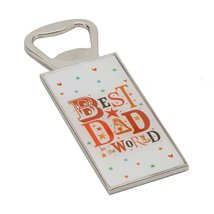 Best Dad in the World Metal &amp; Epoxy Bottle Opener in Gift Box - £7.77 GBP