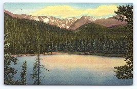 Postcard Mt. Evans Echo Lake Denver Mountain Parks CO View Linen Unposted - £2.80 GBP