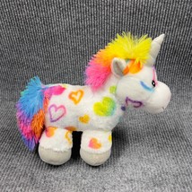 Fiesta Rainbow Hearts Unicorn Plush 13&quot; Stuffed Animal Cherry on Top Carnival - £9.47 GBP