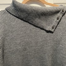 Nina Leonard Ribbed Long Sleeve Gray Sweater 1X #23-1304 - $14.96