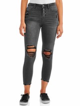 No Boundaries Juniors&#39; Authentic Destructed Skinny Cropped Jeans (Dark W... - £22.03 GBP