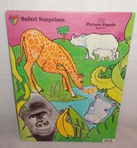 Safari Tray Board Puzzle 25 Pieces Color World Press 1989 Age 3-7 USA  Animals - £11.55 GBP