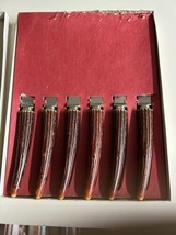 Set Of 6 REGENT SHEFFIELD Forever Sharp Faux Stag Handled Steak Knives - £11.08 GBP