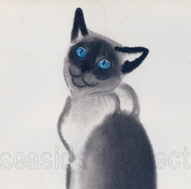 Seated Cat by Clare Turlay Newberry 1930s Illustration of Siamese Cats Kitten 1s - £9.43 GBP