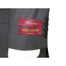 Men Suit BERLUSCONI Turkey 100% Soft Italian Wool Super 180's #Ber26 Gray Plaid image 2