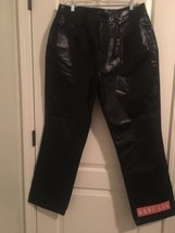  Vintage RVT Jeans Co Women&#39;s Plus Black Faux Bonded Hard Leather Pants ... - $53.46
