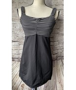 Lululemon Run Fast Track Tank Top Built in Bra Black White Stripe Workou... - $15.57