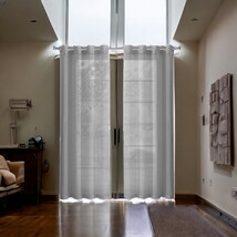 Set of Two 84&quot;  Silver Solid Modern Window Panels - $3,073.78 MXN