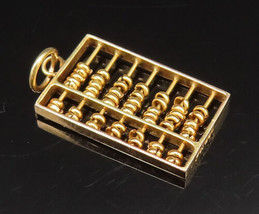 14K GOLD - Vintage Rectangular Chinese Calculator Abacus Pendant (MOVES) - GP378 - £111.21 GBP