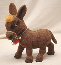 Flocked Fuzzy Donkey Coin Piggy Bank Hong Kong Vintage MCM - £23.80 GBP